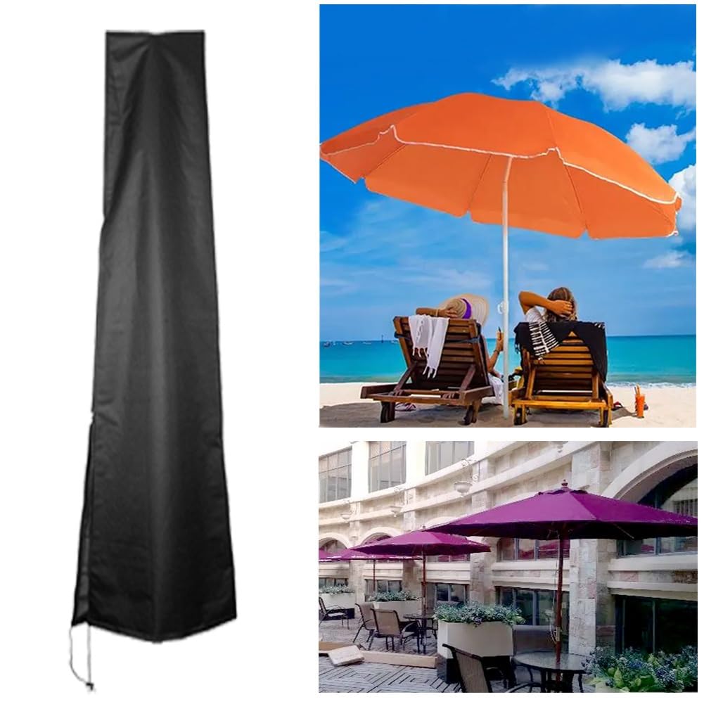 Pokrowiec na parasol ogrodowy (średnica 2, 4 m), wodoodporny, zewnętrzny ochraniacz na parasol na patio, plażę, pasuje do 190 x 30, 50 cm, odporny na działanie promieni UV, odporny na warunki