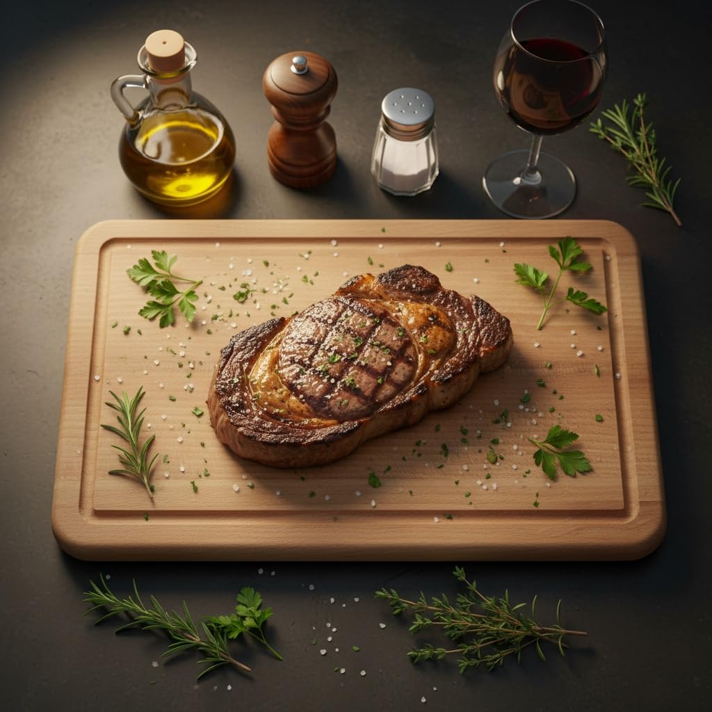 Tagliere in legno massello di faggio oliato, 38 x 25 x 2 cm, con scanalatura, qualità artigianale austriaca, per cucina e servire