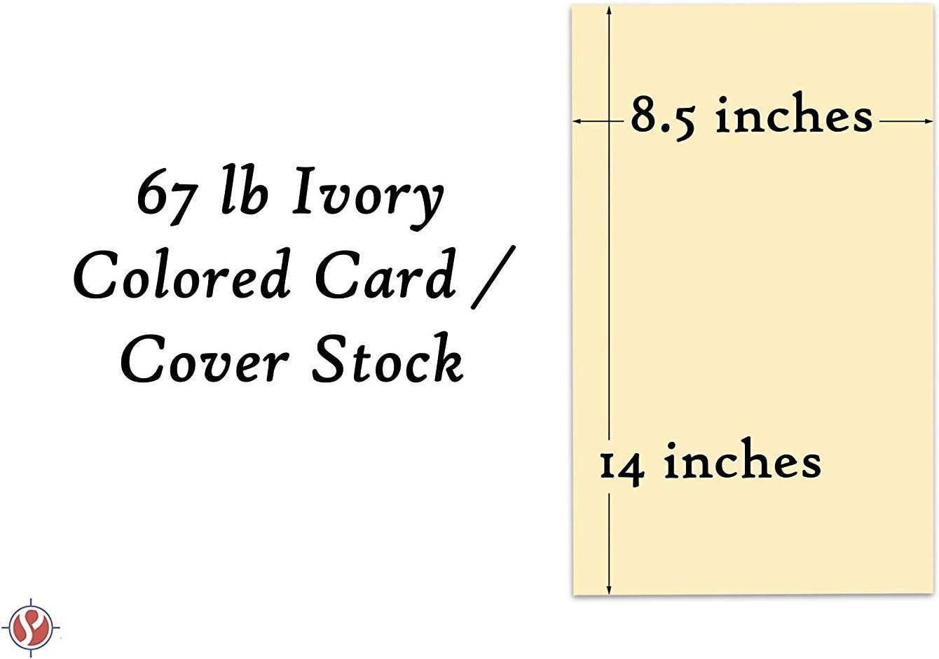 Color Cardstock Paper 67 Vellum Bristol, Sizes: 8.5 x 11 | 11 x 17 | 8.5 x 14 |1 Ream of 250 Sheets per Pack. (8.5 x 14, Ivory)