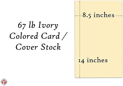 Miniatura 5 de 1Caso de 1000hojas de papel, 8.5" x 14" cartulina, 67LB Bristol de vitela color pastel Cardstock, Ivory