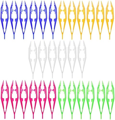 30 pinzas de plástico, 5 colores surtidos, herramientas de pinzas para manualidades, proyectos de cuentas creativas, fabricación de joyas, niños y
