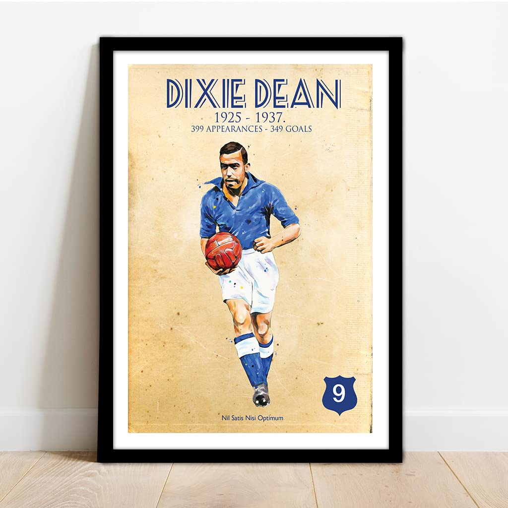 The Football Print Room Black - Dixie Dean - Framed Art Print