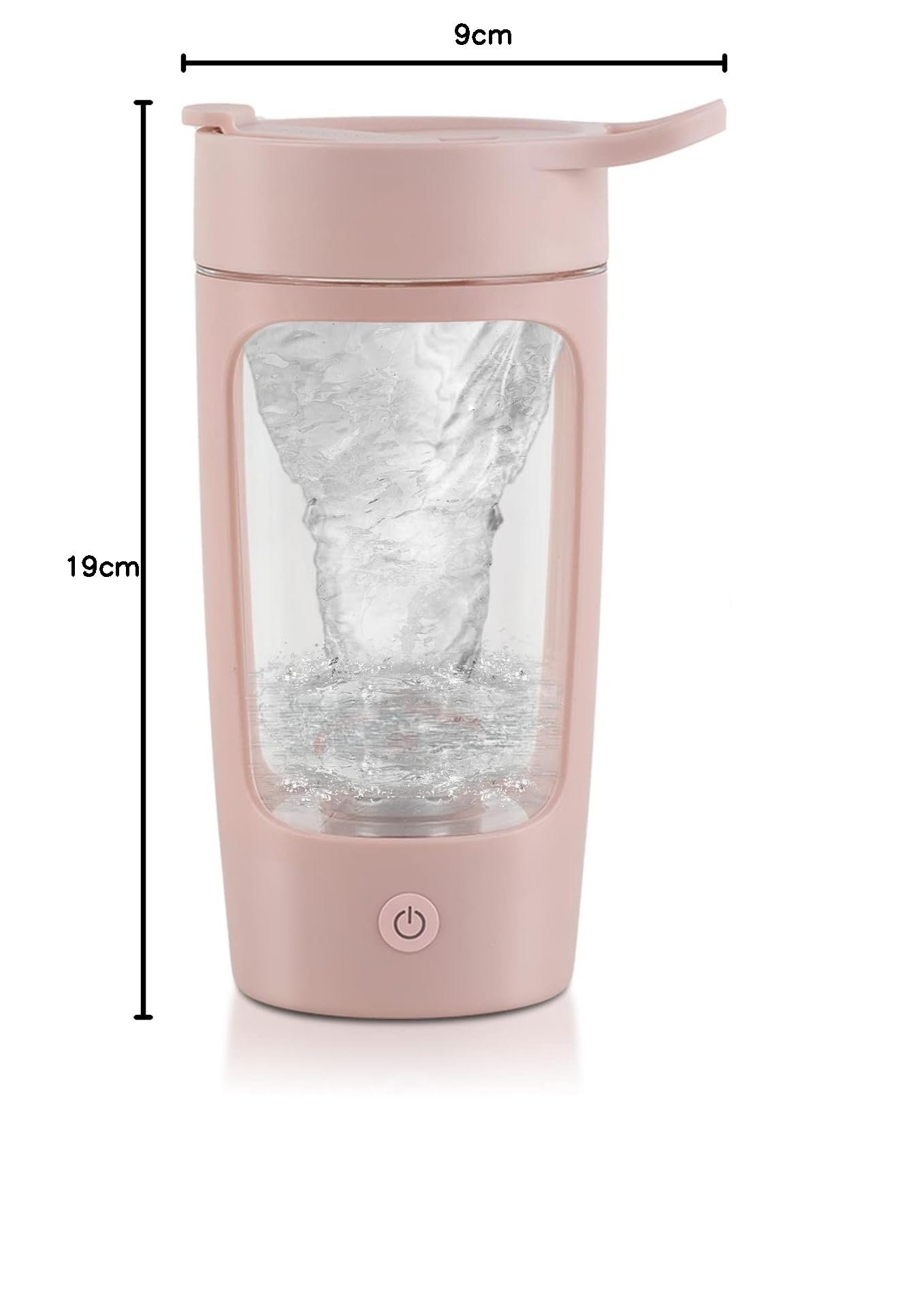 Elektryczny shaker proteinowy, 650 ml, do wielokrotnego ładowania przez USB, trytan, elektryczny shaker do białek, nie zawiera BPA (różowy)