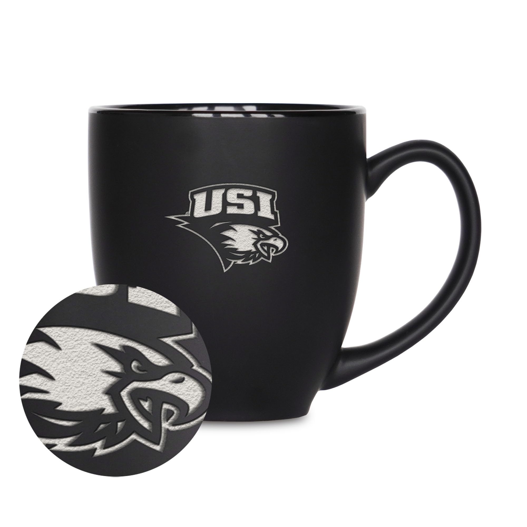 Tasse Southern Indiana isolante en céramique noire pour boissons chaudes et froides