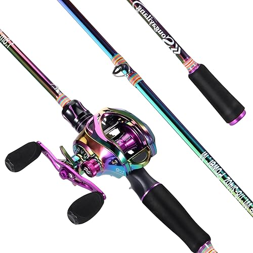 Sougayilang Combo de caña de pescar y carrete, caña de pescar mediana con carrete de cebo combo, combo de pesca de 2 piezas