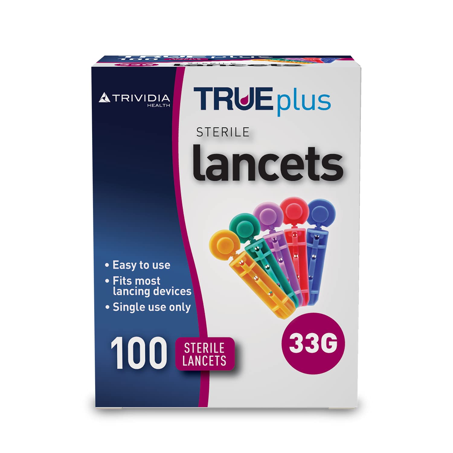 Buy TRUEplus SingleUse Sterile Lancets 33 Gauge 100Pieces,Colourless