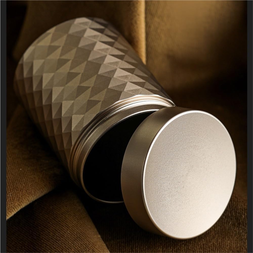 SONGCHAO Sugar Jar Creative Bulk Tea Storage Container Can Round Alloy Can Sealed Can Candy Can Empty Can Tea Set Single Can Tea Canister(A,Medium)