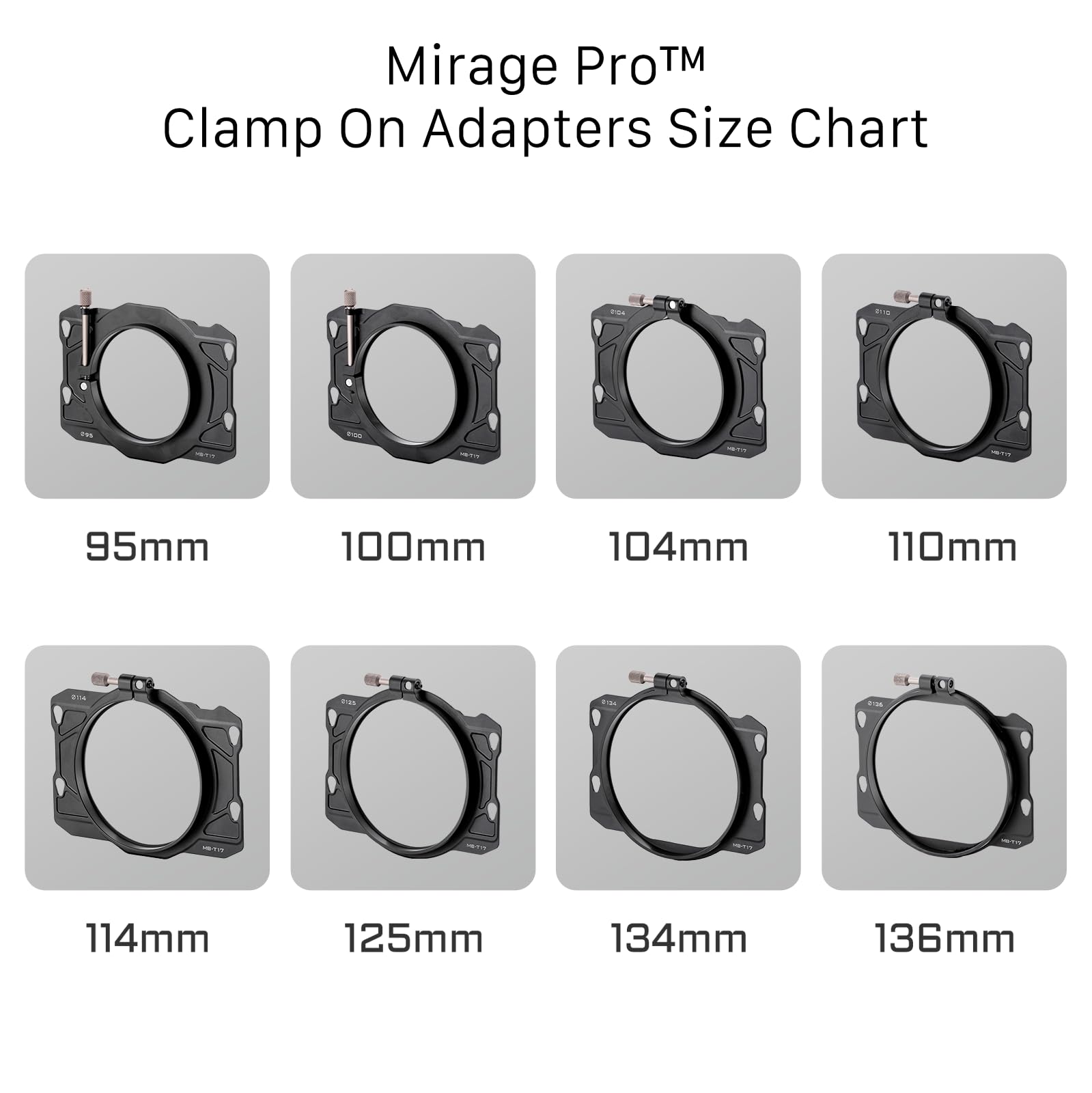 TILTA 125mm Klemmanschluss für Tilta Mirage Pro Matte Box MB-T17-125