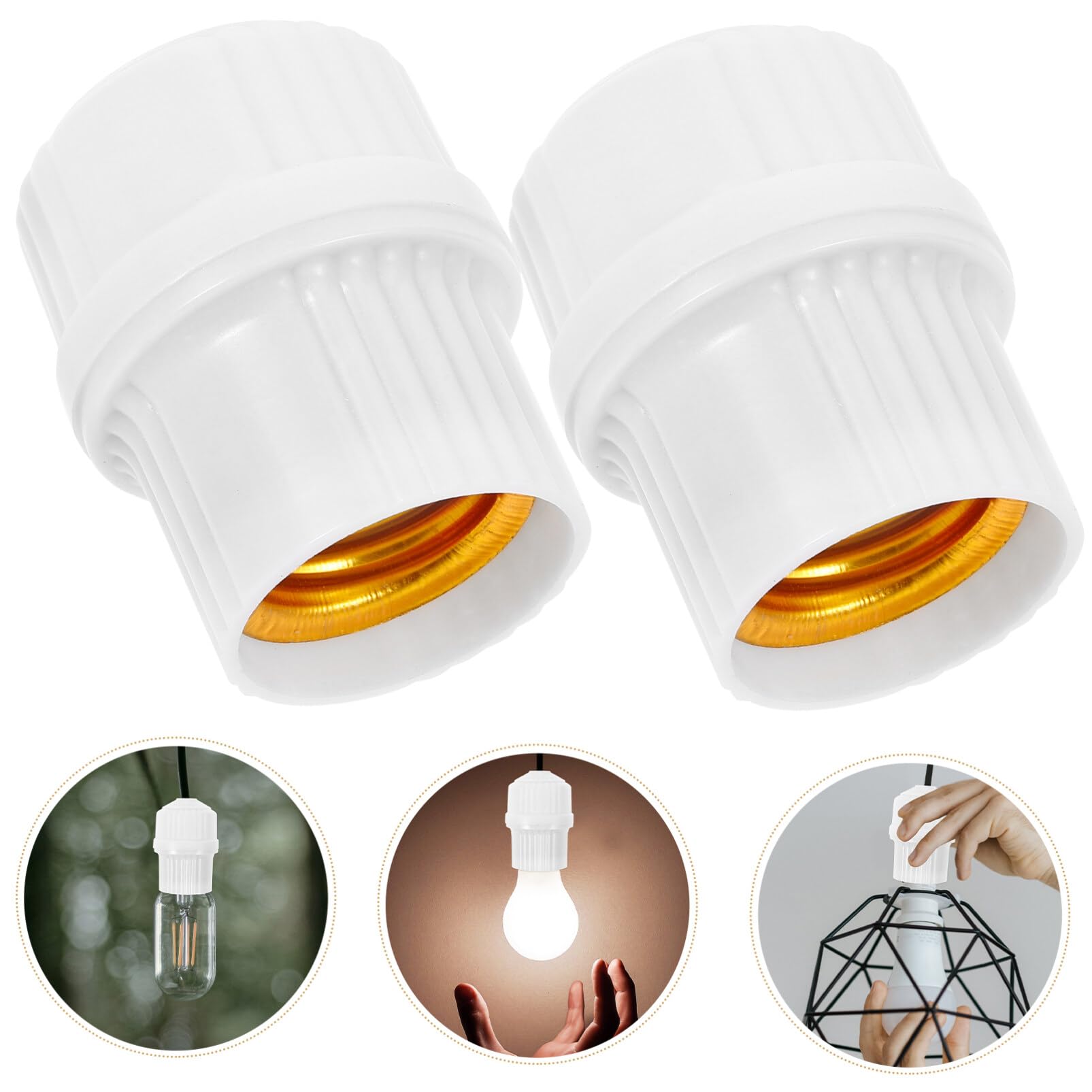 Housoutil 10pcs Ceiling Lamp Fixing Holder Vintage Socket Pendant Lamp Holder Hanging Light Socket (E27)