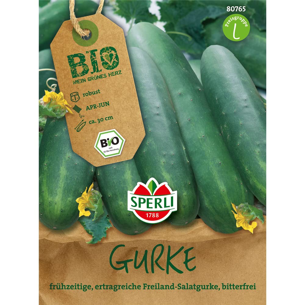 Sperli Gemüsesamen Salatgurke Sonja Bio-Saatgut, grün