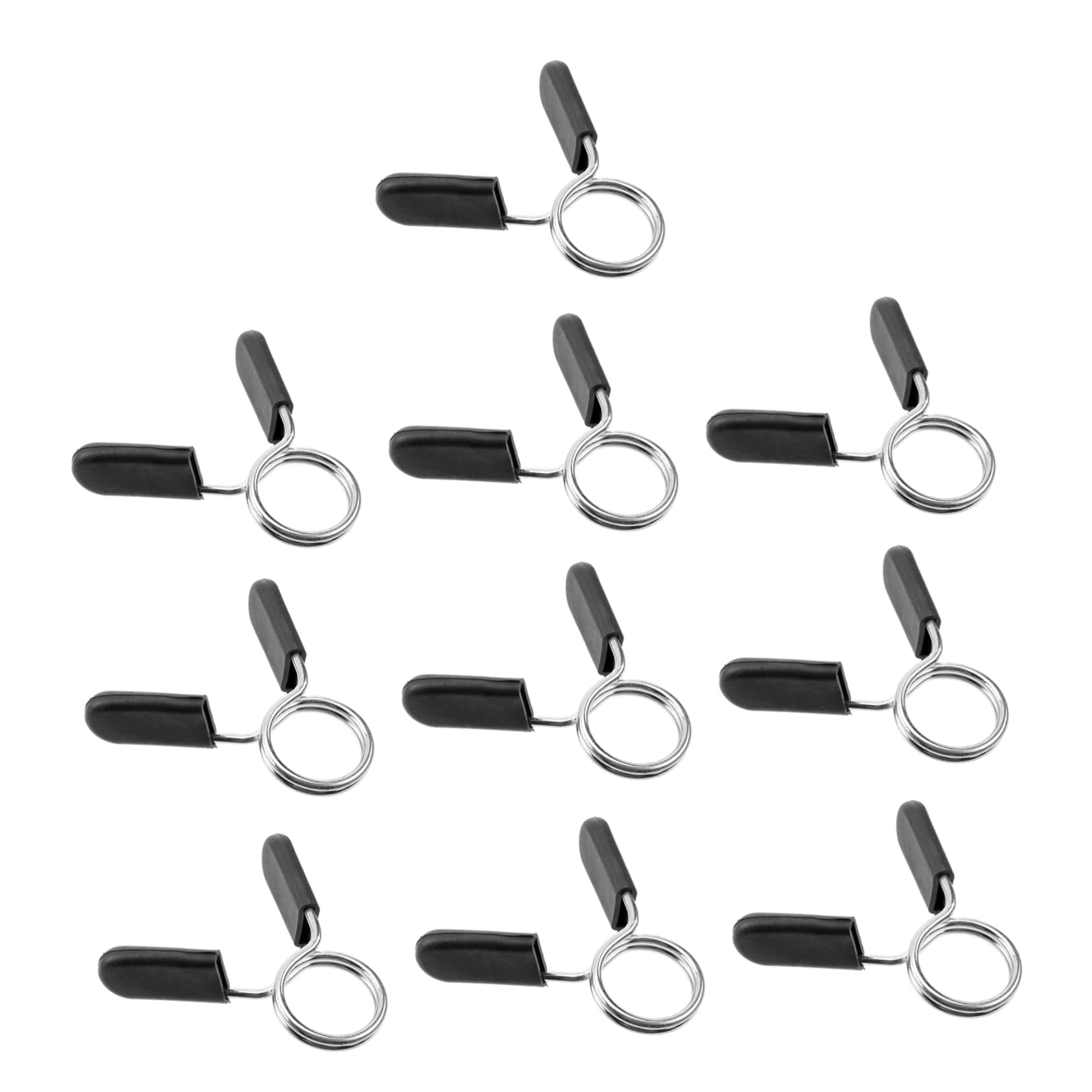 KOMBIUDA 10pcs Spring Clip Clamps for Weightlifting and Powerlifting Barbell Collars -Resistant Dumbbell Accessories for Cross Fit Gym Use Black