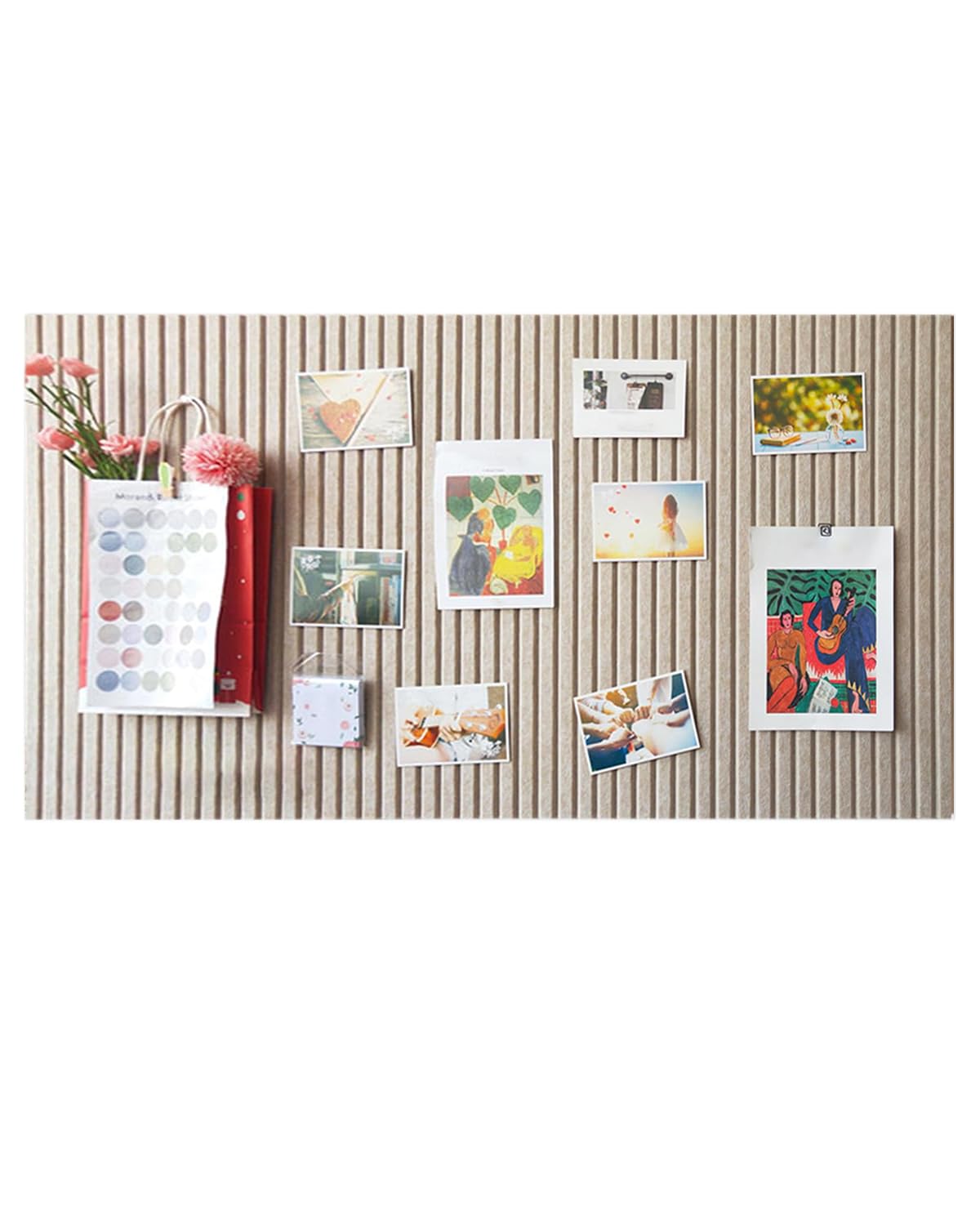 Tableau D'Affichage En Feutre 60x40cm - Surface Autocollante, Bords Ronds - Panneau Vision Board, Organisation Murale - 9