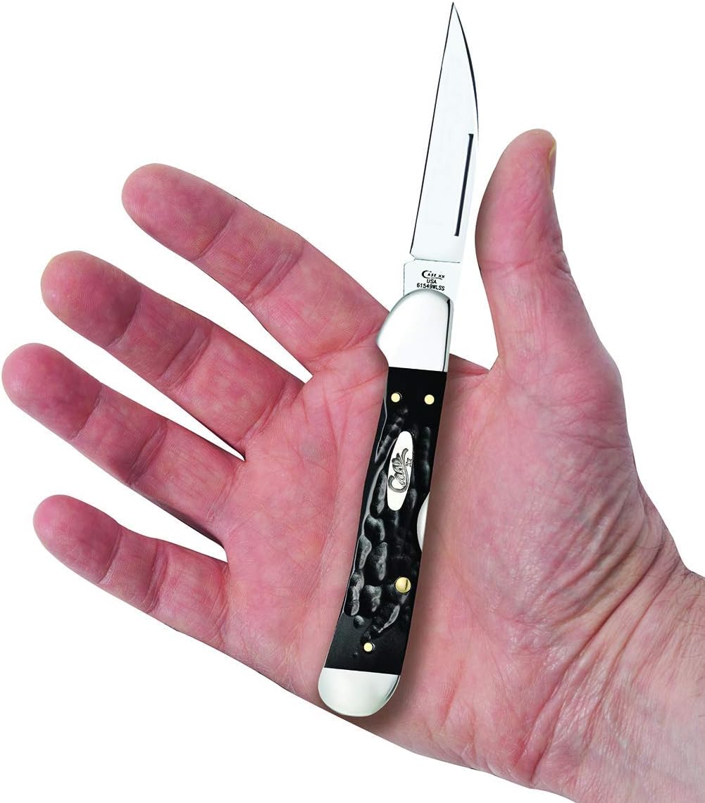 CASE XX WR Pocket Knife Copperlock Rough Black Synthetic Jig Item #18233 - (61549Lw SS) - Length Closed: 4 1/4 Inches
