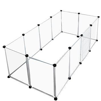 Pet Playpen Dog Exercise Pen Large Portable Dog Fence with Door 12 Panel for Small Dogs Cats Pets Suitable for Weight Less Than 10kg