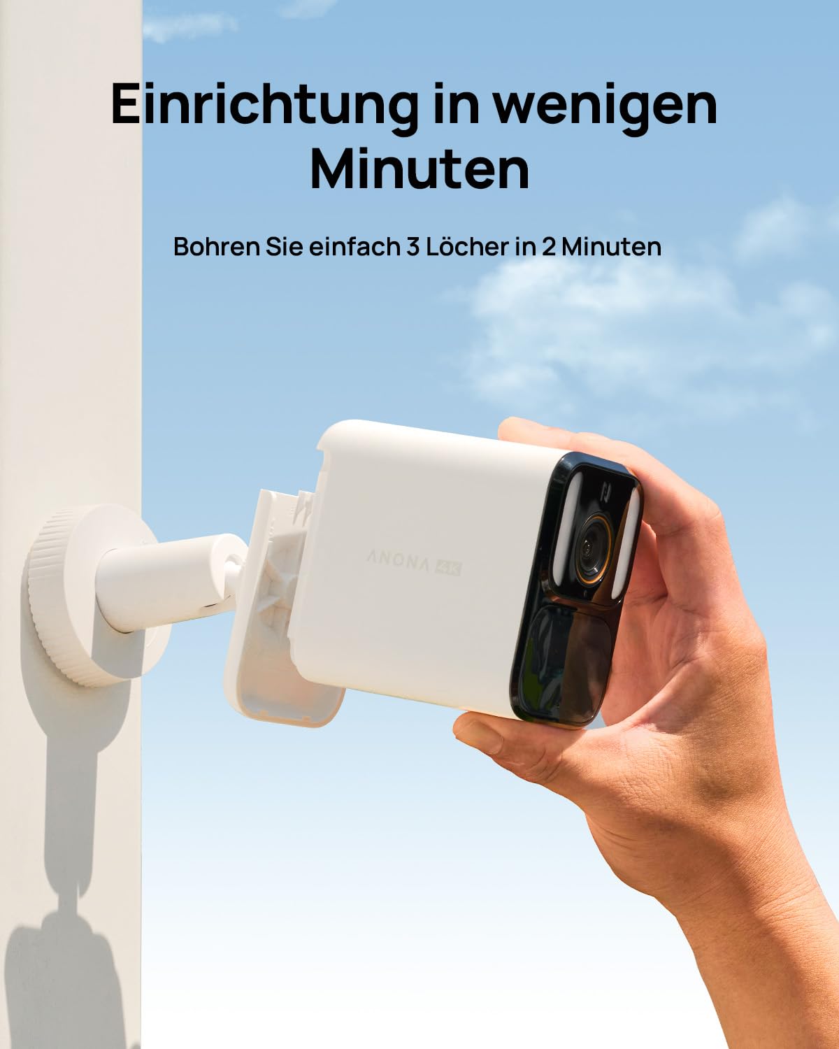 Anona Aurora 4K Solar Überwachungsset (4er-Pack) für Aussen, kabellos, 8MP Farb-Nachtsicht, 24/7-AOV, KI-Erkennung, Auto-Tracking, IP67, rundum geschützt