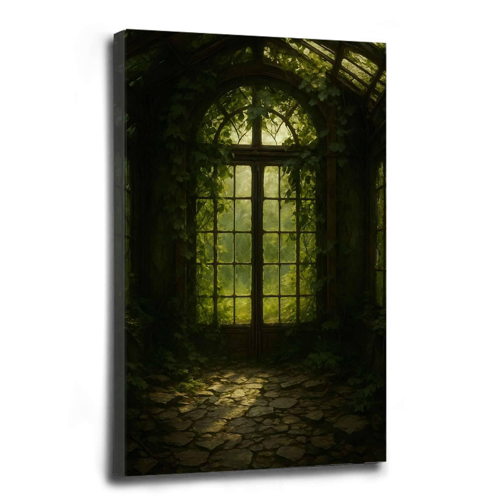 Framed Canvas Wall Art Vintage Dark Academia Canvas Print Botanical Witchy Room Decor Oil Painting Style Wall Art For Living 20x30in Wood Framed