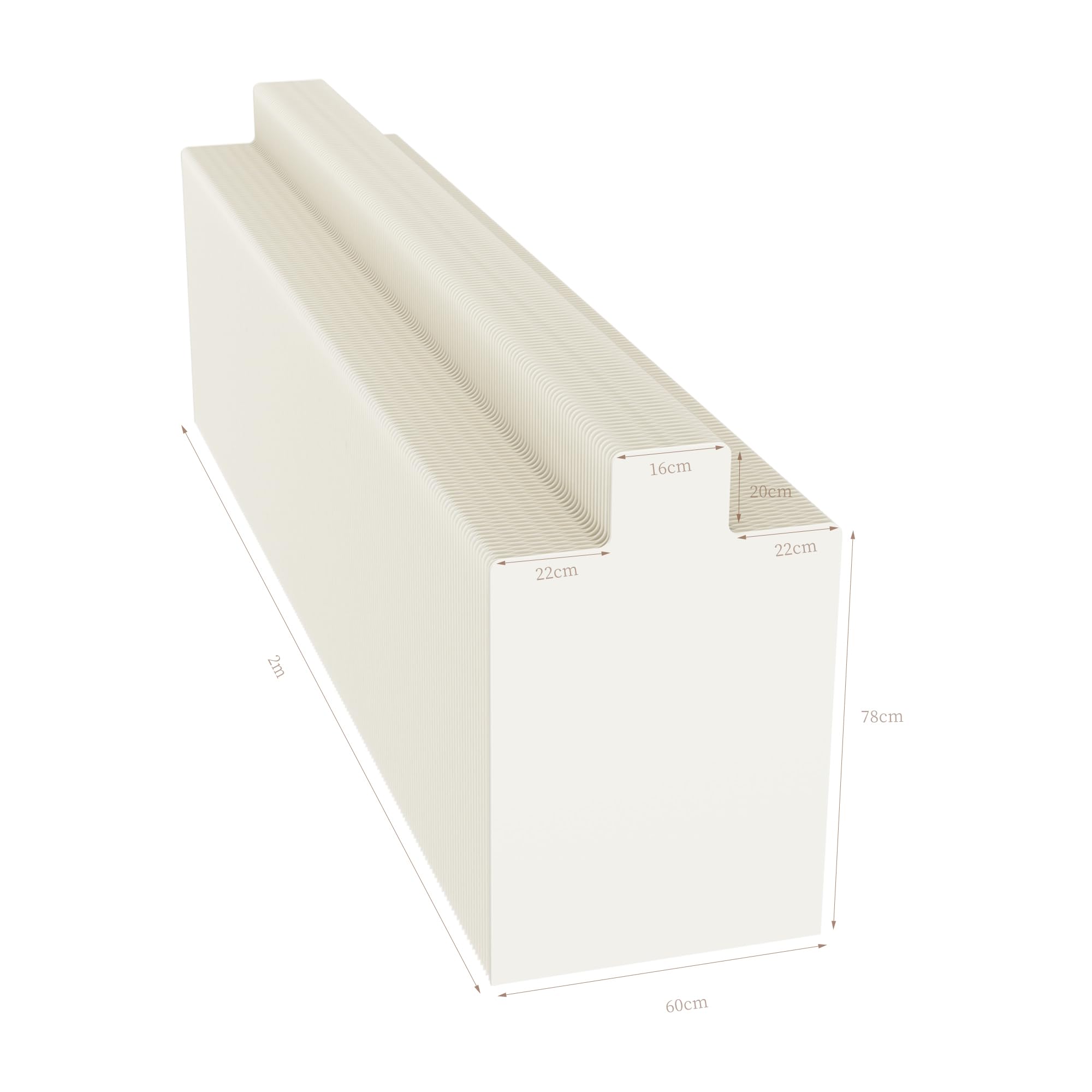 Espositore versatile ed espandibile, in carta bianca, multi-configurazione regolabile per negozi, fiere, eventi e ricevimenti (L200 cm x H98 cm)