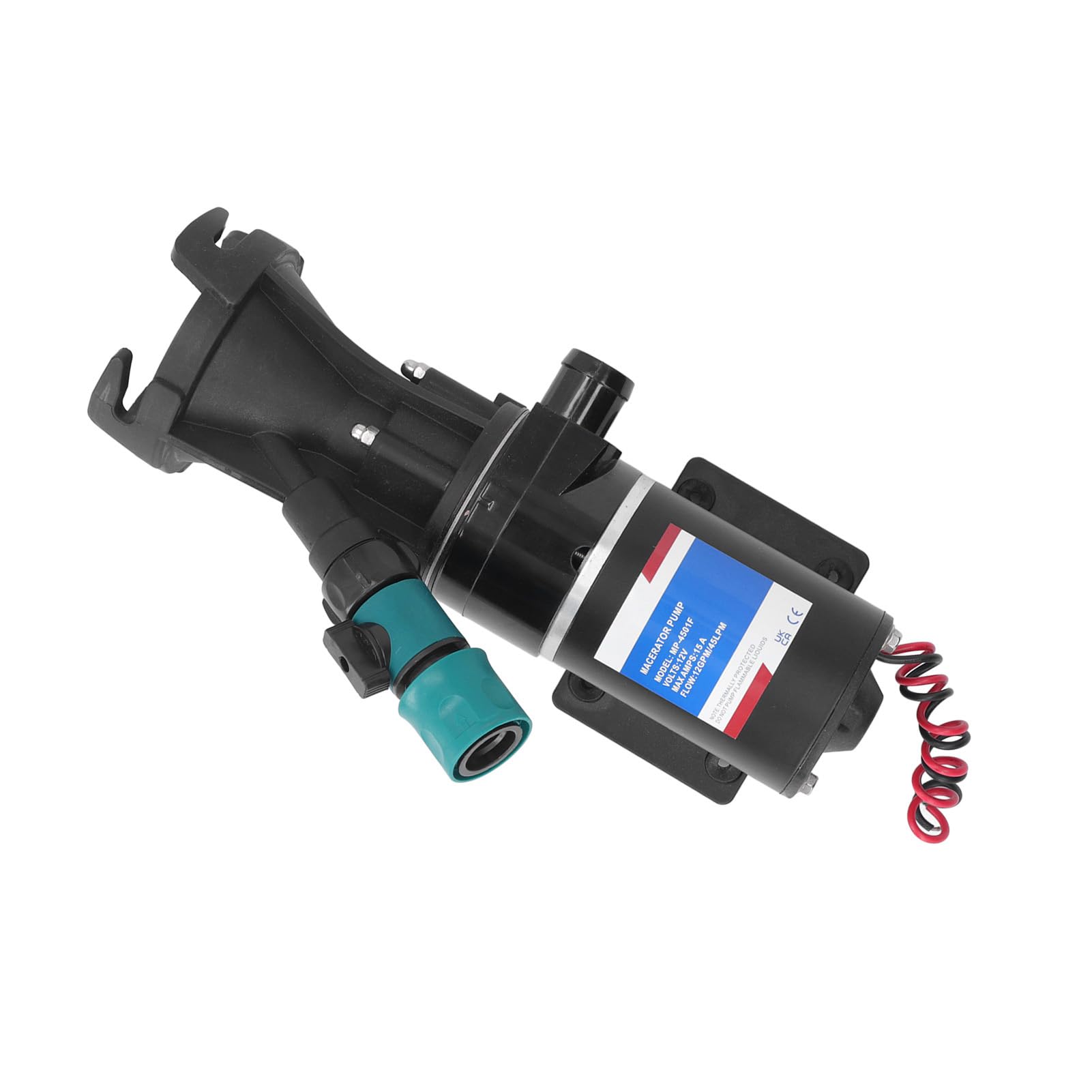 Pompa Maceratore 12V con Valvola di Scarico, Controllo 'interruttore della Pompa di Scarico delle Acque Reflue Protezione da Surriscaldamento per Barca Marina12GPM 45LPM