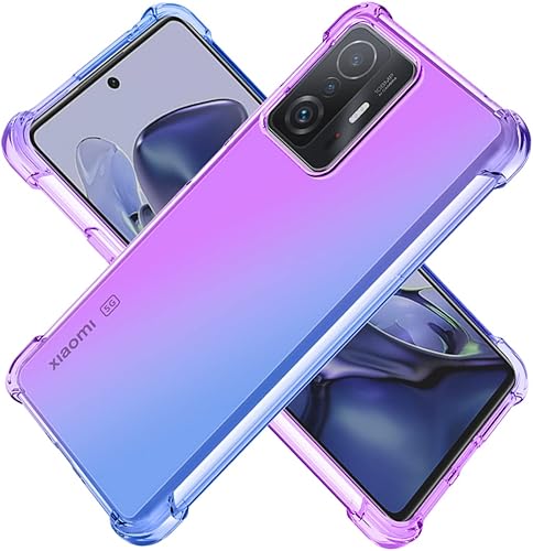 KOARWVC Funda para Mi 11T 5GMi 11T Pro 5G 2108111RG, funda transparente degradado, delgada, antiarañazos, TPU a prueba de golpes, funda protectora