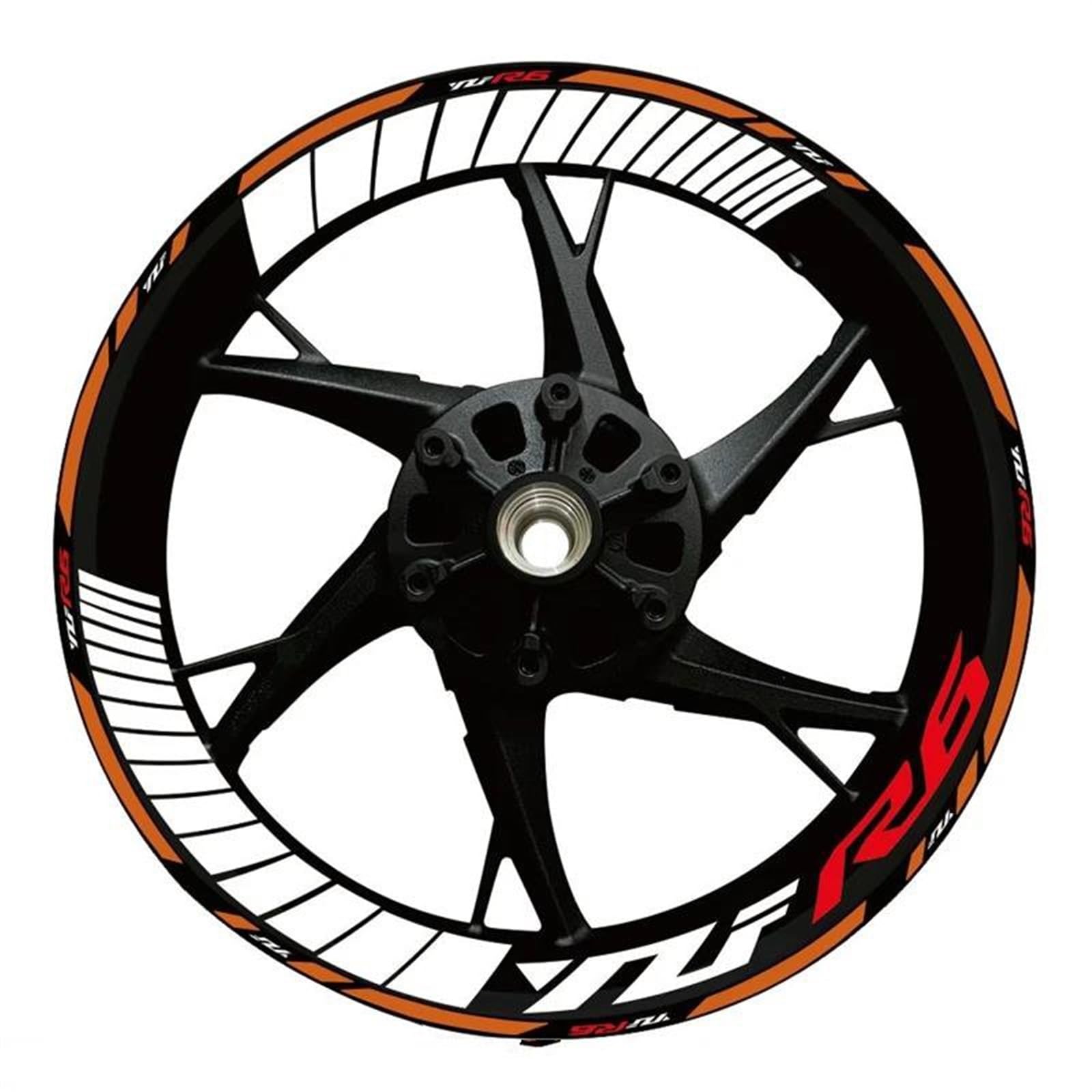 Stickers Motorcycle Accessories Wheel Stickers Reflective Rim Motorbike Waterproof Decals for Yamaha YZFR6 YZF R6(Style 11)