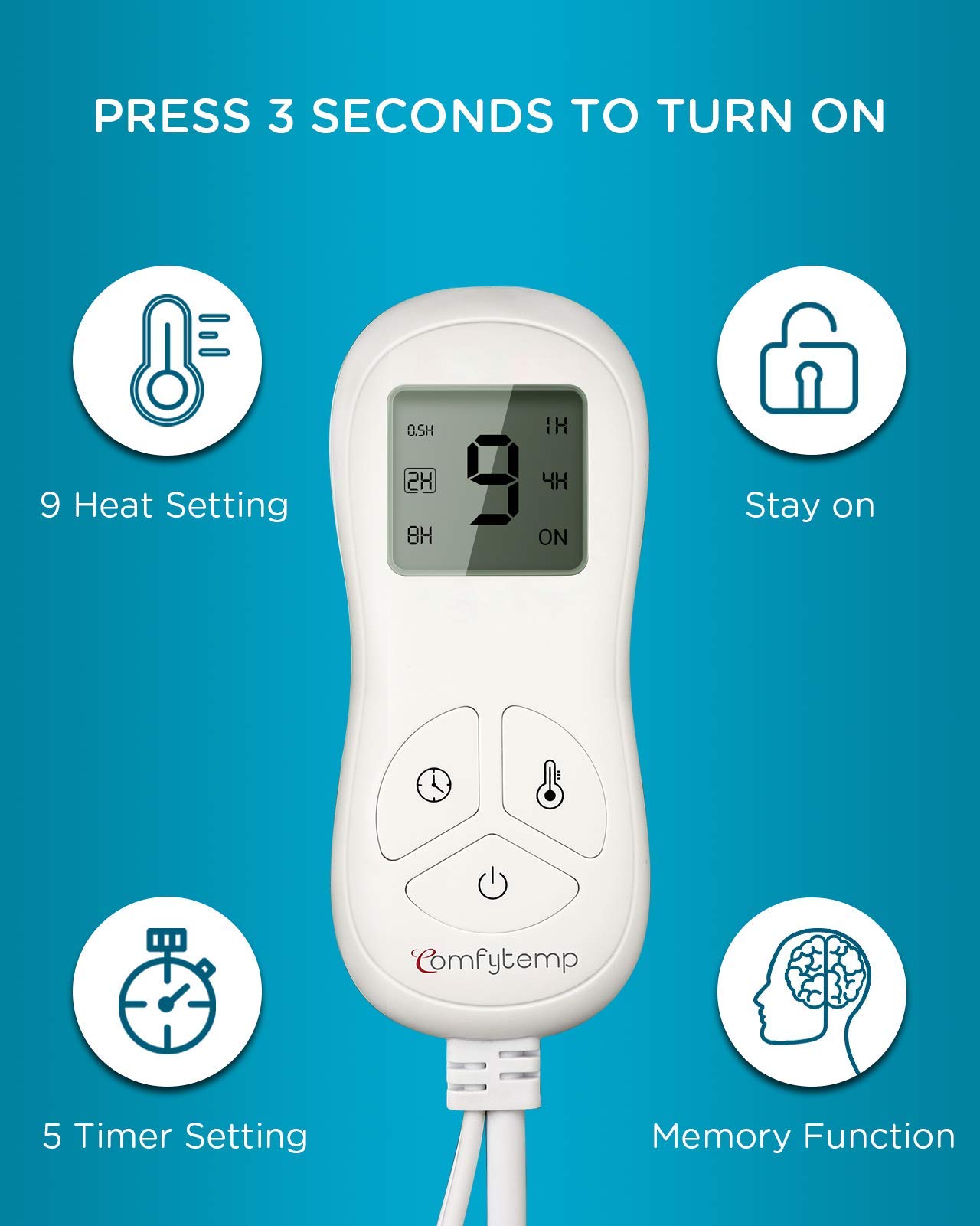 Heating Pad Upgraded, Comfytemp Electric Heat Pad 9...B08D6QNKPV