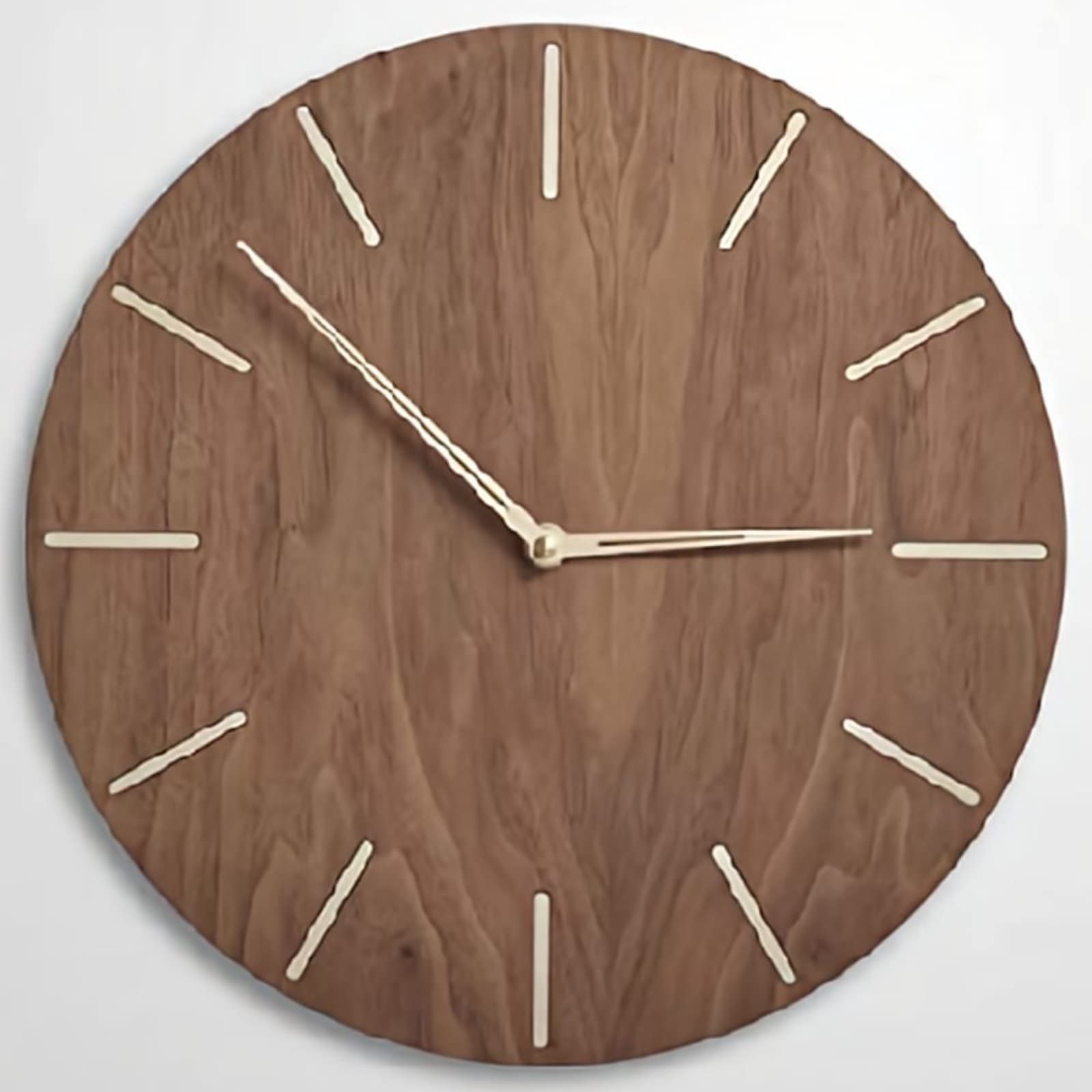 ArogGeldMid Century Style Wooden Wall Clock Modern Round School Clocks Decor 15 Inch Battery Operated Large Decorative Silent Wood Hanging for Bedroom Living Room, One Size