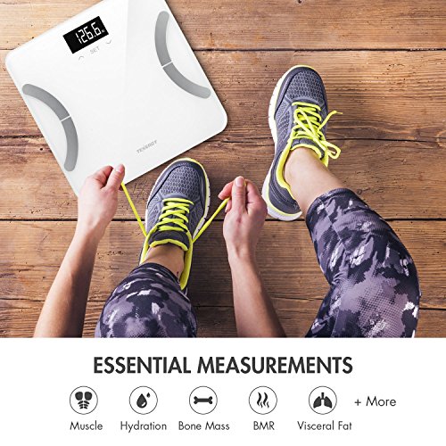 Tenergy Vitalis Body Fat Scale Digital Weight Bluetooth Connected App Scale, High Precision Bmi Scale With Large Easy Read Backlit Lcd, Body Scale, Max Weight 400 Pounds, Compatible With Ios/Android #TOP1