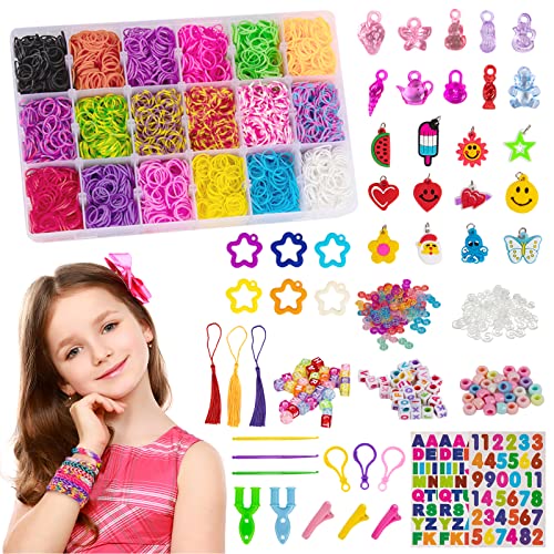 VENSEEN 7000+ Colorful Rubber Bands, 18-Color Rubber Band Bracelet Kit for Kids and Adults, DIY Arts and Crafts Toys for Family School and Party, Great Birthday for Boys and Girls