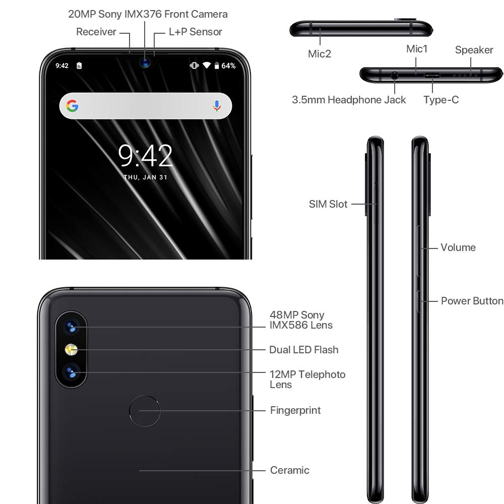 UMIDIGI S3 Pro 6.3 Inch FHD+ 5150mAh Android 9.0 48MP+12MP Dual  