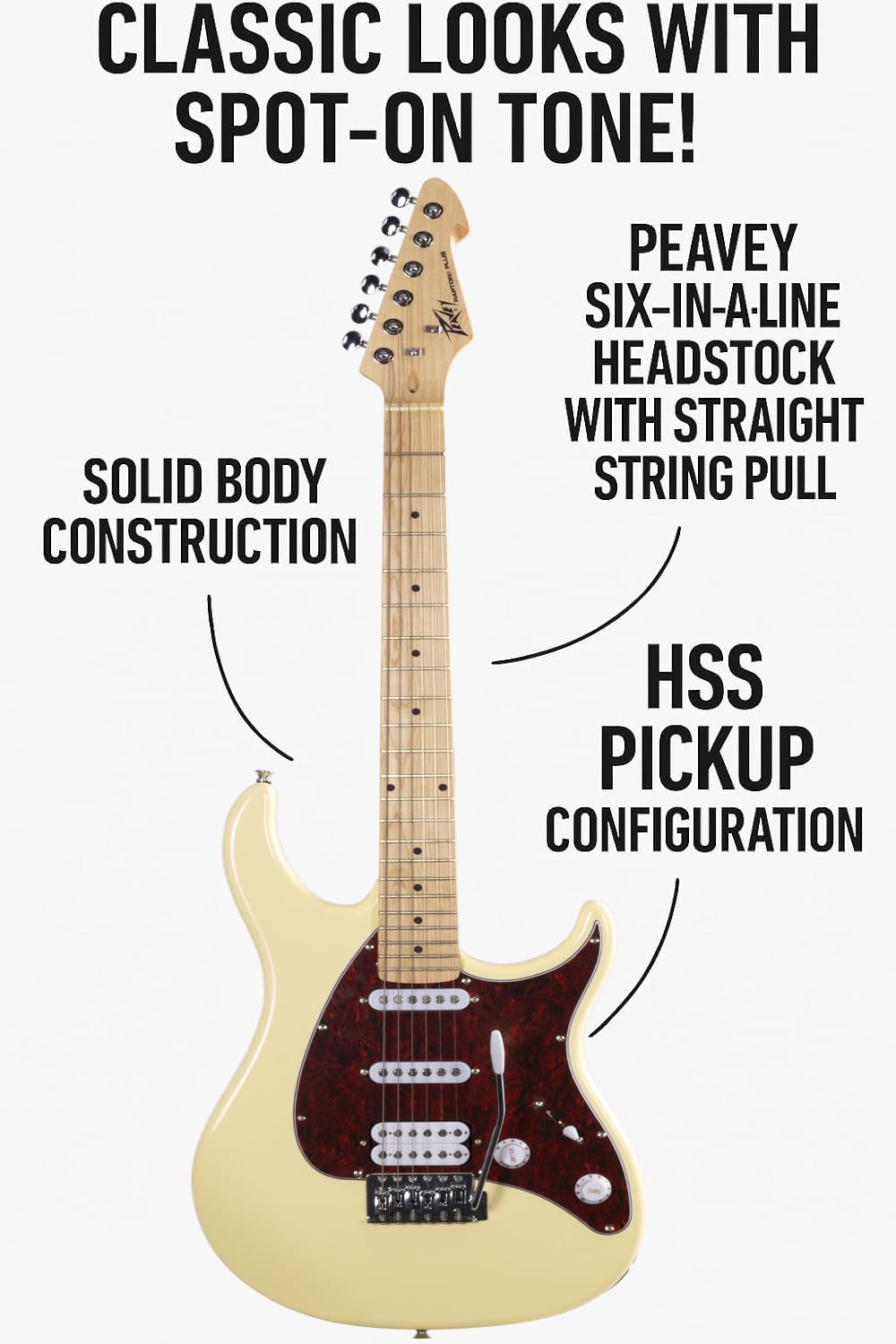 Amazon.com: Peavey Raptor Plus Ivory Electric Guitar