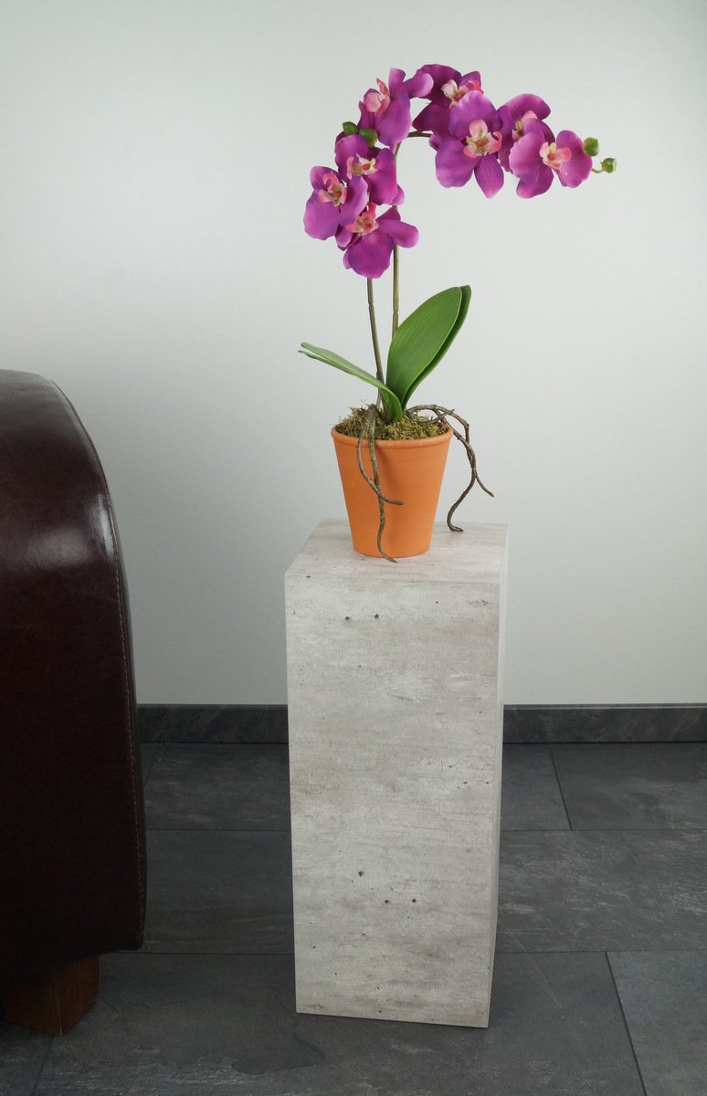 freeroom24 Designer Blumensäule in Beton Optik 20x20x50 cm - Wohnzimmer Säule modern - stabiles Blumen Podest - praktische Dekosäule rechteckig - Blumenständer groß - Blumenhocker