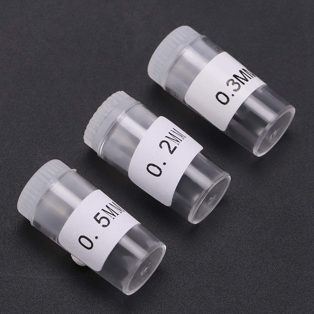 Tbest Kit d'aiguilles et buses de rechange pour aérographe – 0,2 mm, 0,3 mm, 0,5 mm, construction durable en acier inoxydable, récipient de rangement inclus