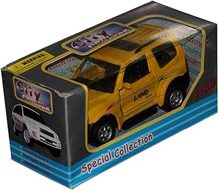 مجسم سيارة لعبة مصبوب بتصميم سيارة دفع رباعي - سيتي كروزر بمقياس 1:32 - لون أصفر