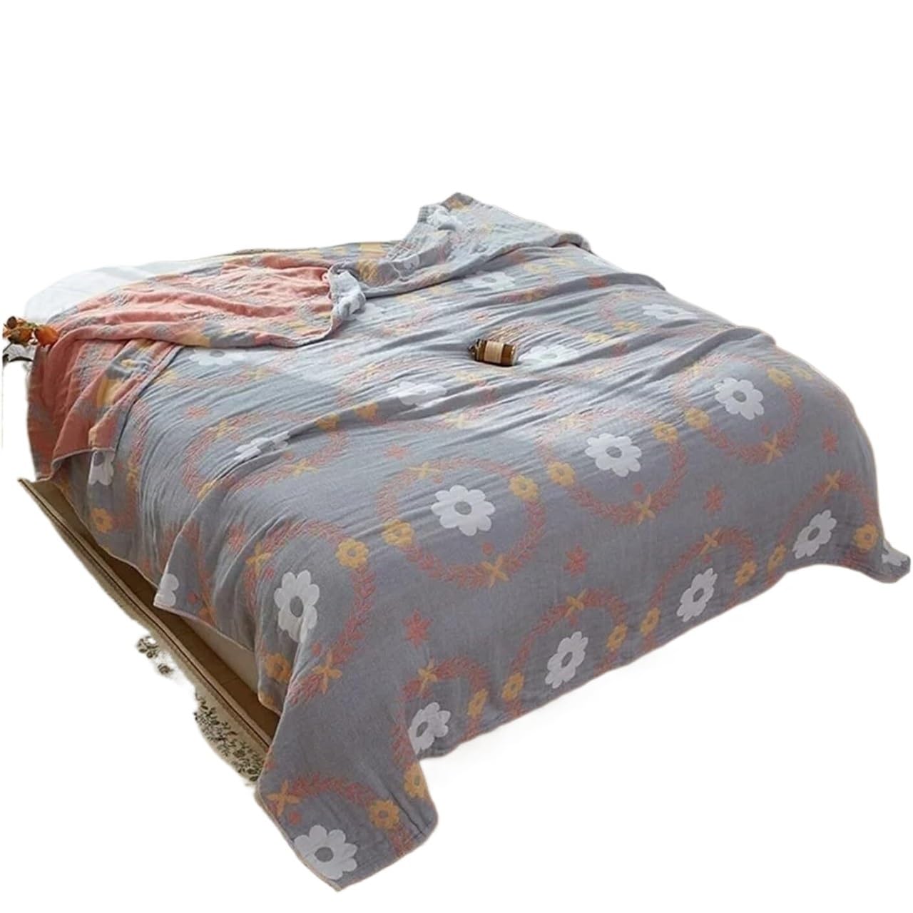 HKSDKABOP Multicolor Muslin Throw Blanket Multiple Sizes Breathable Bedspread(Color10,150x200cm)