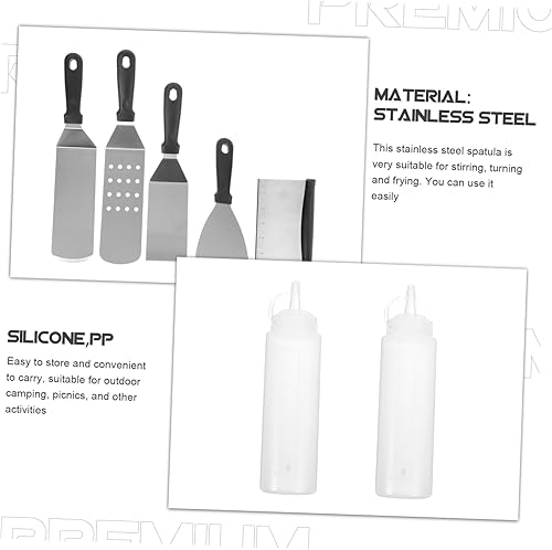 Miniatura 7 de Espátula para barbacoa, kit de herramientas para cocinar, raspador de plancha, accesorios para barbacoa para el día del padre