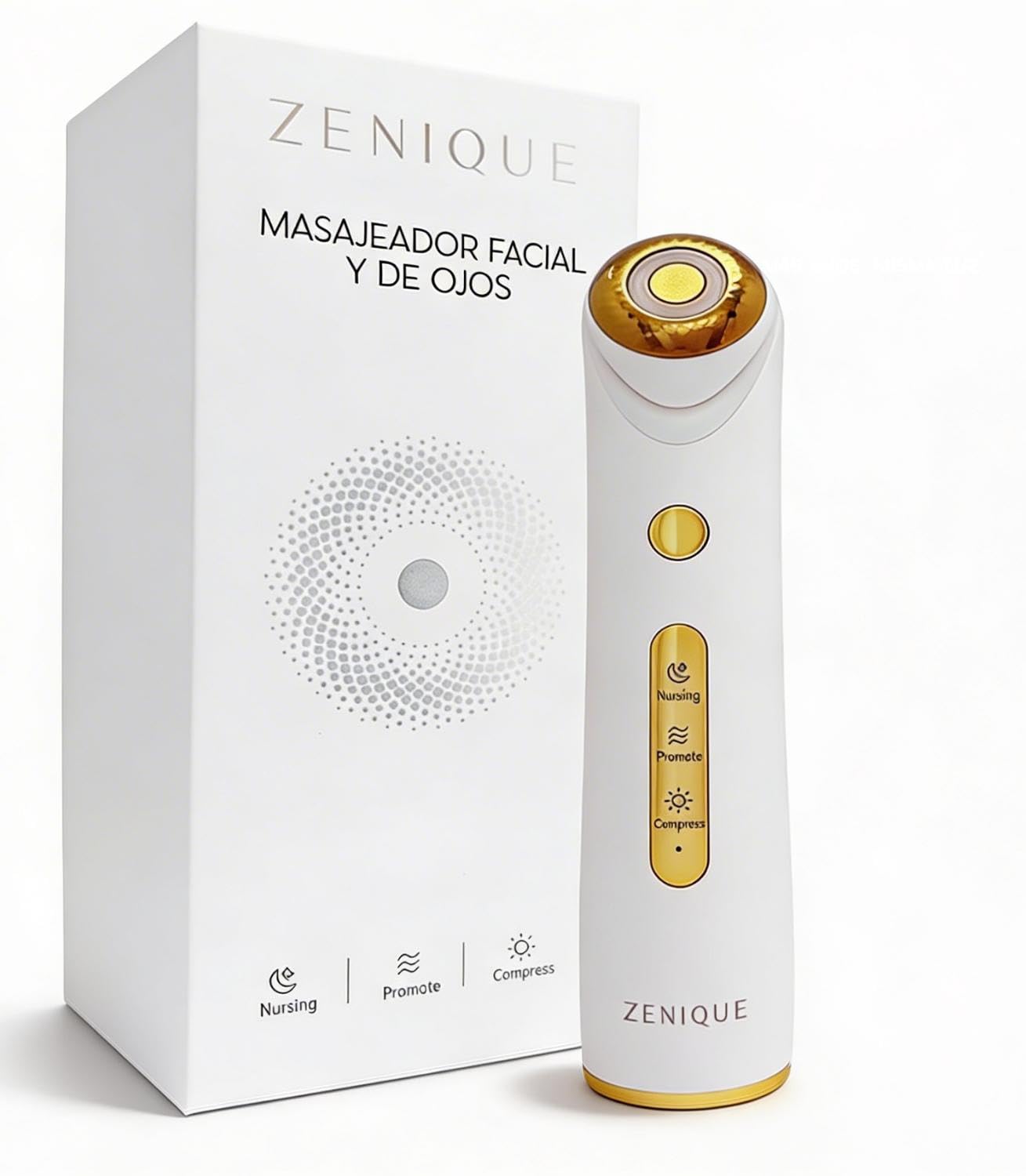 Masajeador Facial Rejuvenecedor Luz LED Roja Azul Calor 45 Grados Antiedad Reduce Ojeras Bolsas Mejora Piel Dispositivo Belleza Facial Portatil Uso Diario Relajante Cuidado Facial Avanzado