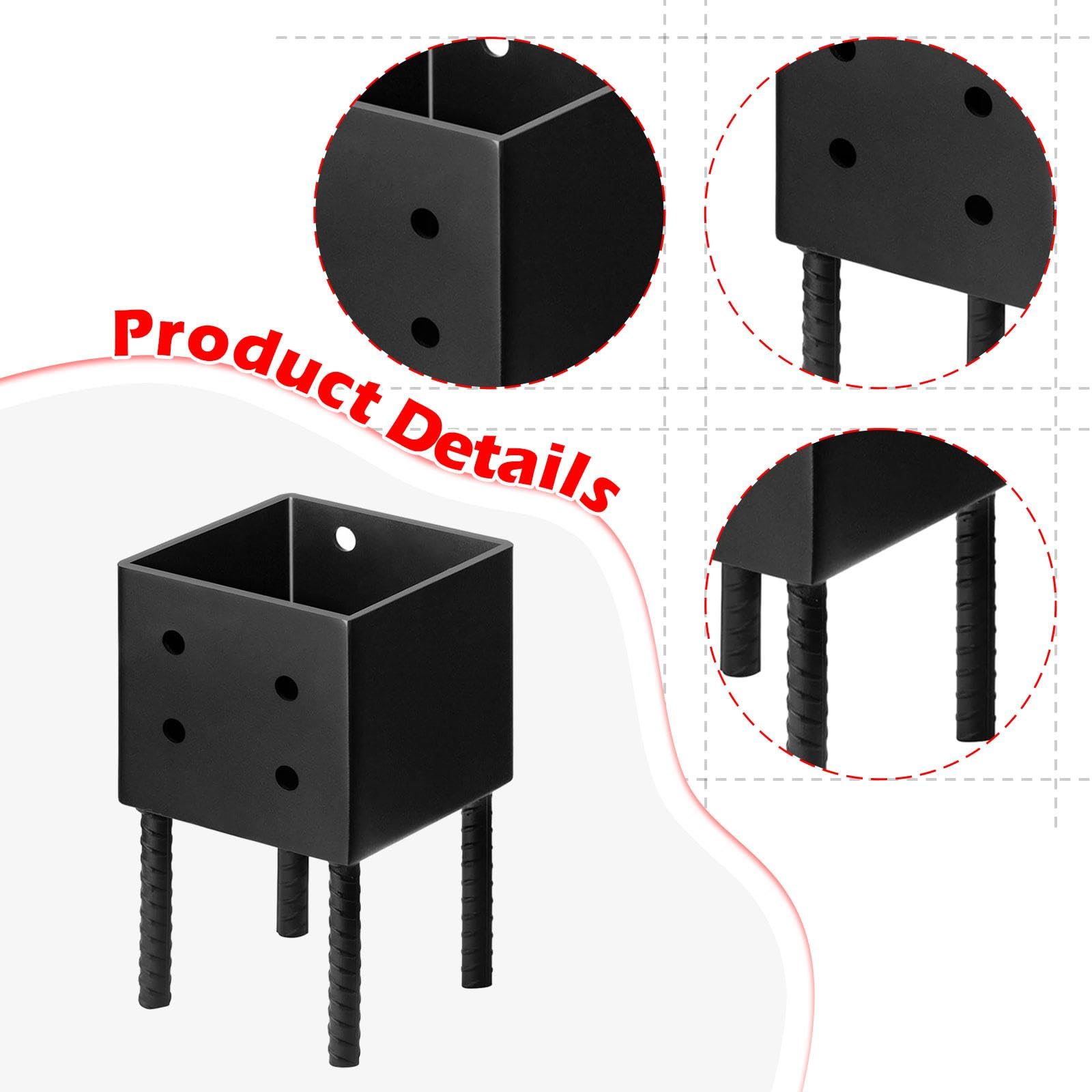 predolo Supporto per di Recinzione in Cemento Bagnato, Metallo, Supporto per ringhiera del Portico, Staffa di Ancoraggio per Gazebo in Legno, pergola,