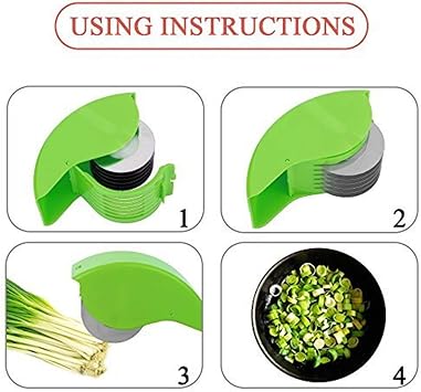Herb Roller Mincer, AOZBZ Manual Hand Scallion Chive Mint Cutter with 6 Stainless Steel Blade Kitchen vegetable chop