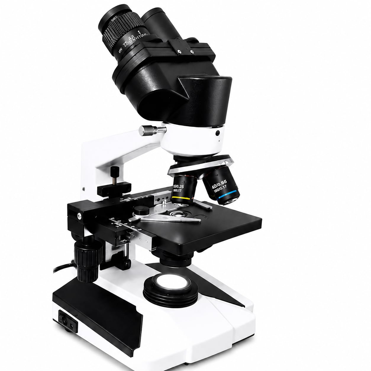 LED Binocular Compound Biological Microscope with WF10X Eyepiece | 10X, 25X & 40X Objective Lenses | Mechanical Stage | LED Illumination | Lab Microscope for School, College, Research & Clinical Use-picture-35