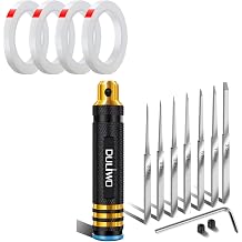 Model tool chisel with 7 blades 0.1/0.2/0.4/0.6/0.8/1.0/2.0 mm and marking tape 6mm 20m 4 rollsblack