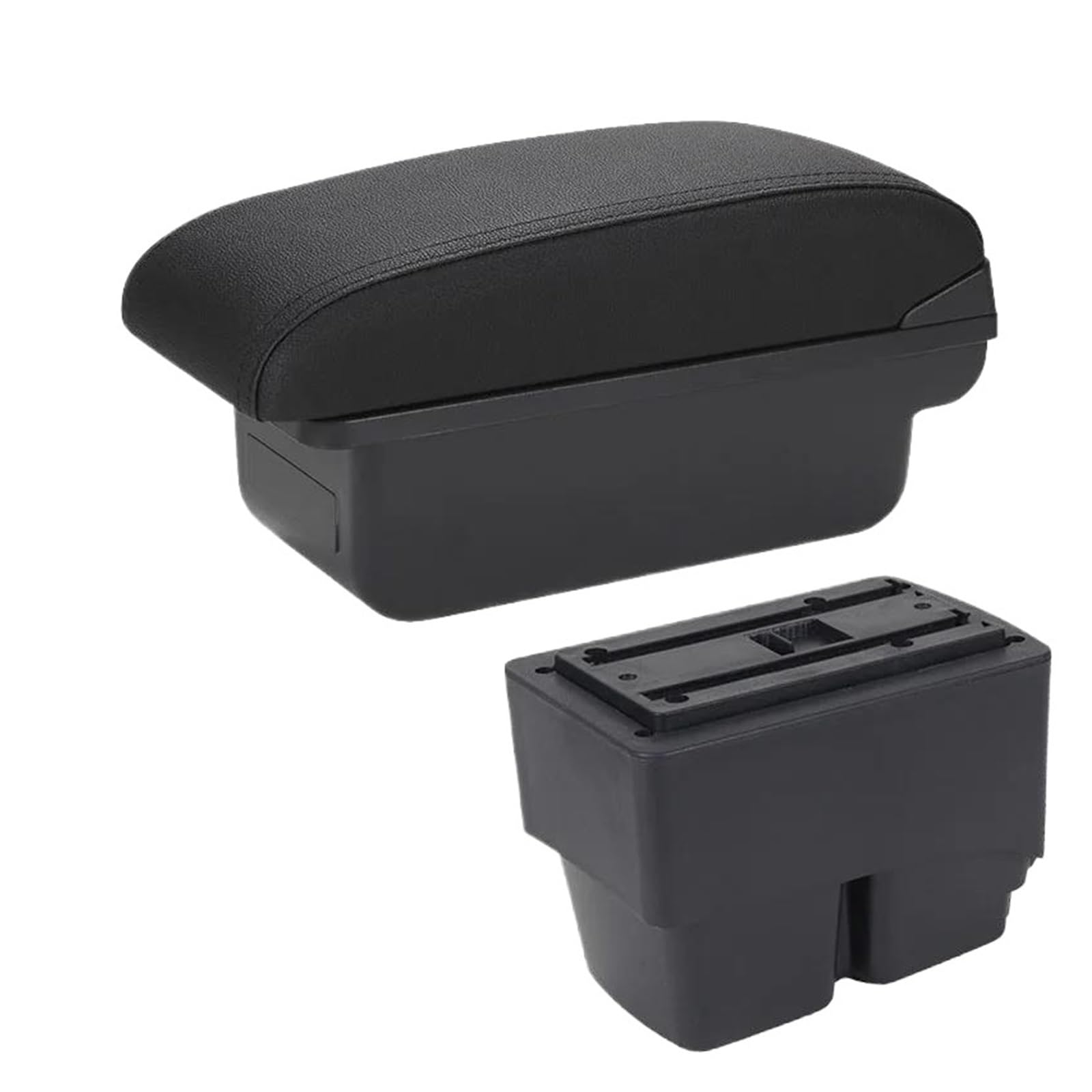 accoudoirs boîte de rangement Pour Ford Pour Fiesta MK7 2009-2017 Coffre Rangement Accoudoir Central Accessoires Détails(C2 Black line NO USB)