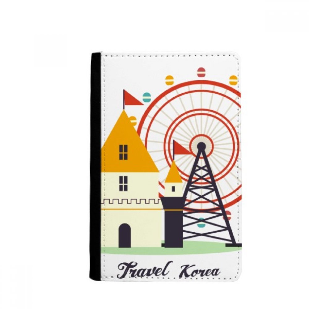 Visiting theme park in South Korea Passport Holder Notecase Burse Wallet Cover Card Purse