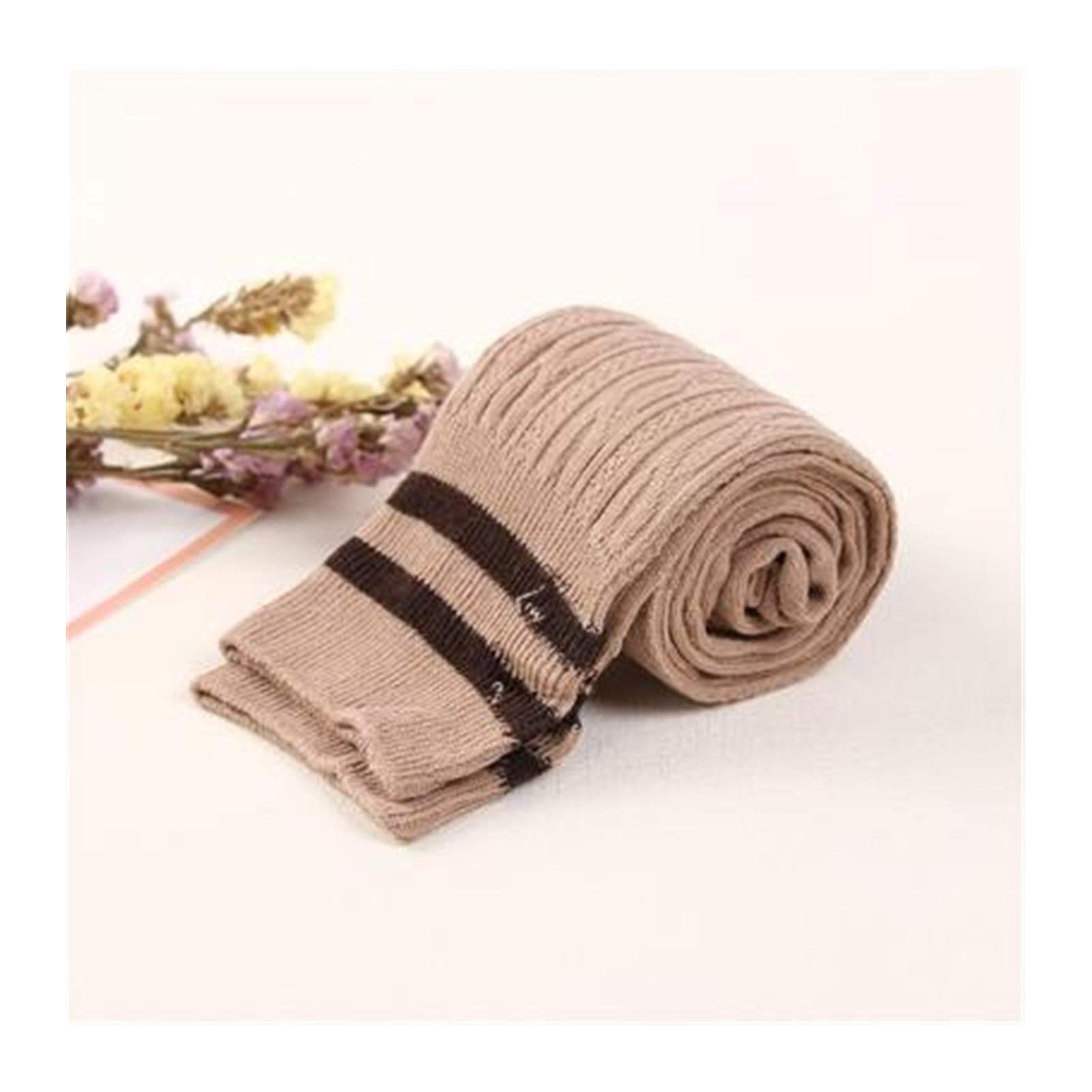Chaussettes hautes femme style collège en coton kaki pour l'hiver