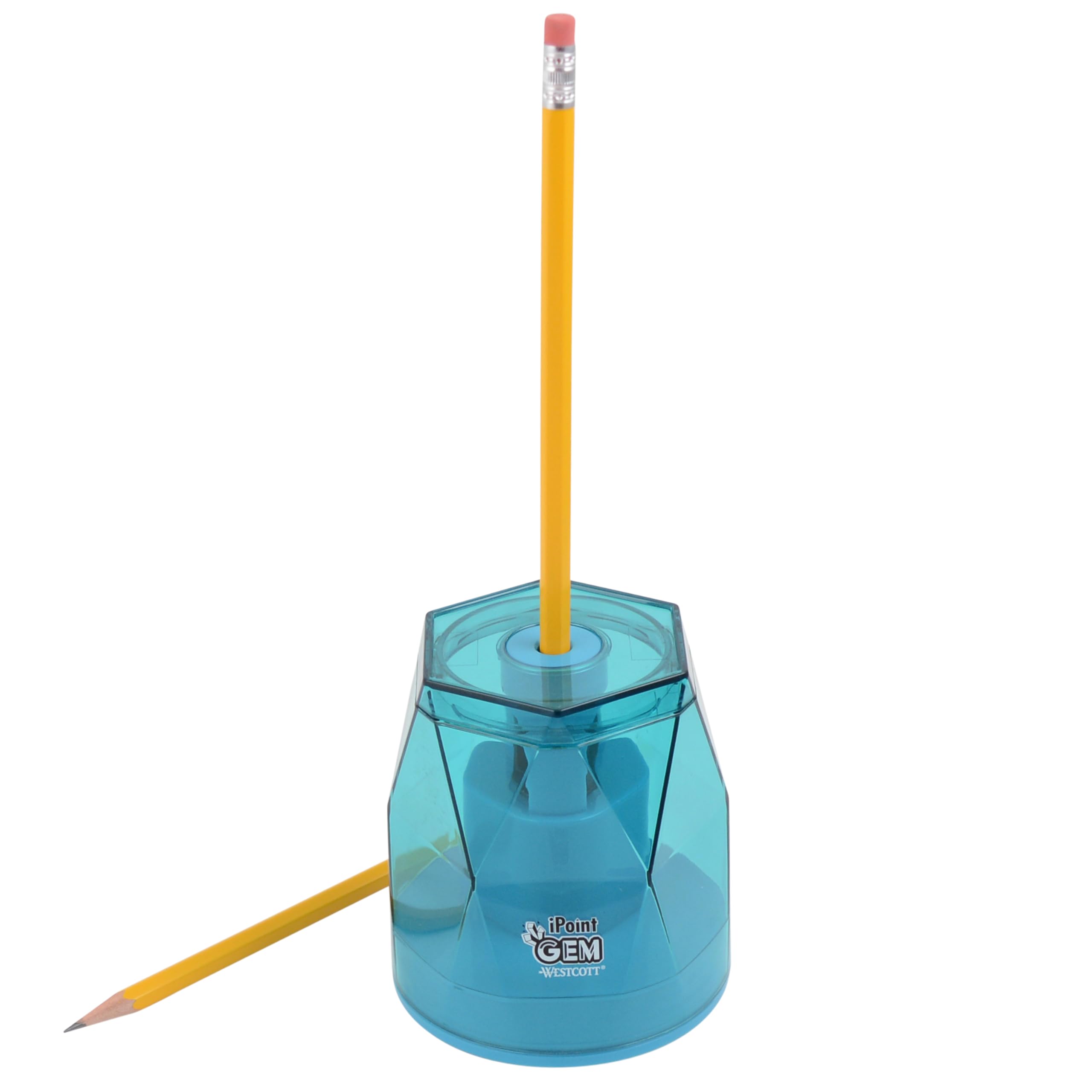 Westcott iPoint® GEM Taille-crayon à batterie, bleu (00529)