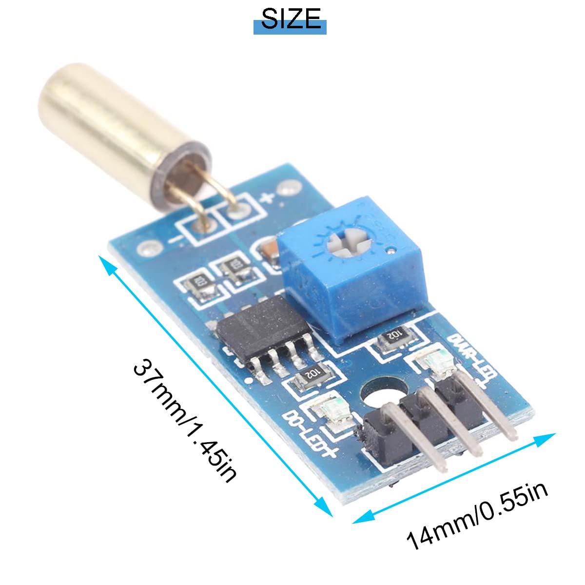 Youmile 10 pcs Angle Sensor Module SW-520D Golden Ball Switch Tilt ...