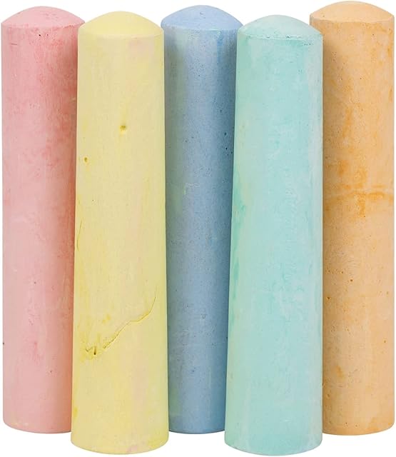 JKG® 5 PACK JUMBO PAVEMENT CHALKS - Giant Sidewalk Patio Outdoor Chalk For Children | Chunky Chalk For Garden Floor Drawings & Chalkboards & Blackboards | Easily Washable Chalks For Kids (5 Colours)