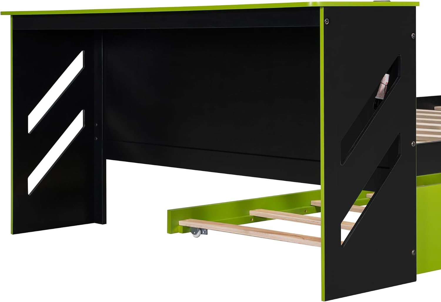 Daybed, Full Size Day Bed with Twin Size Trundle, Desk and USB, Modern Sofa Bed Frame for Living Room, Guest Room, Green