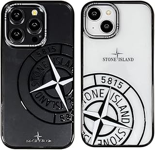 レトロ コンパス スマホケース アクリル ストーンアイランド iPhone用ケース 高級 頑丈 薄型 耐衝撃 保護カバー 防水 防塵 滑り止め 耐黄変 耐傷性 ハードケース ワイヤレス充電対応 for iPhone 11/12/13/14/15/16 Pro Max (for iPhone 15 Pro,クリア)