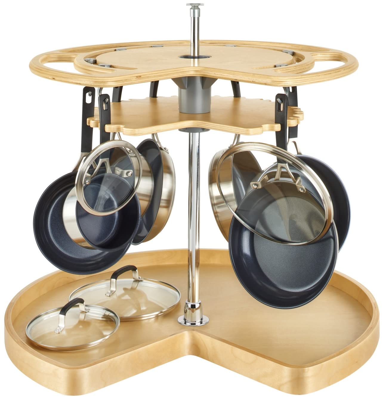 Rev-A-ShelfNSLS-KM-28S-7 Rev-A-Shelf NSLS-KM-28S-7 NSLS Series 28 Inch Kidney Not So Lazy Susan Pot and Pan Organizer