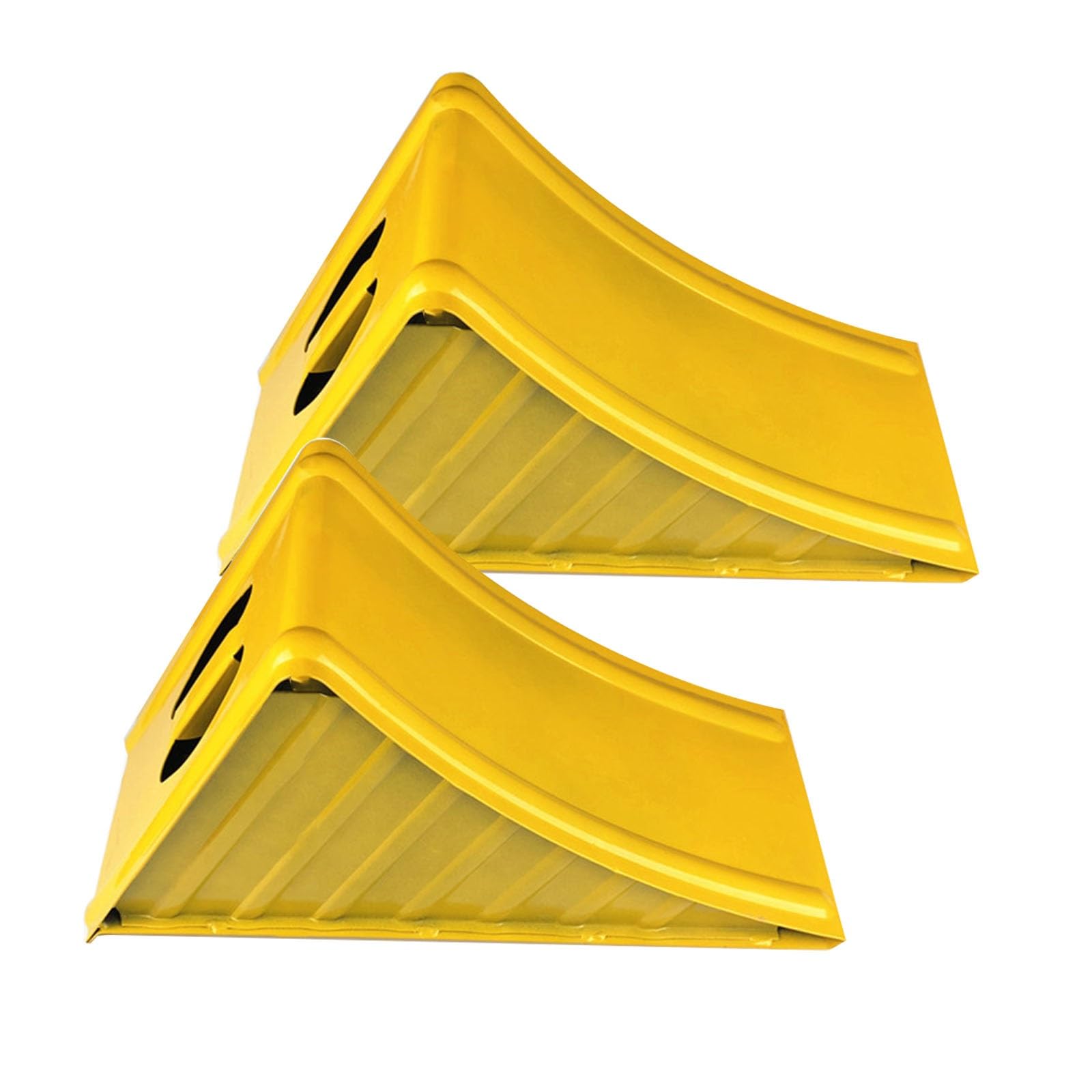 Cuneis per Auto, Cunei con Maniglia, Adatto per Garage, Vialetti o Rampe, Presenta Un Esterno Giallo Brillante ed è Durevole